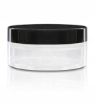 Słoik Bezbarwny PET Czarna Nakrętka 75ml