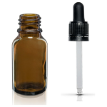 Butelka Szklana BRĄZOWA z Pipetą CZARNĄ 10ml 