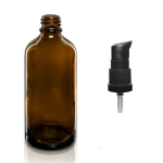 Butelka Szklana brązowa 100ml + Pompka czarna