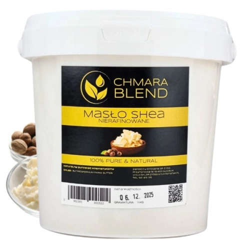 Masło shea nierafinowane 1 kg Chmara Blend, opakowanie do mydeł i większych partii