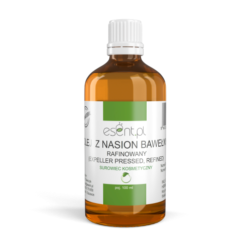 Brazowa,-szklana-butelka-z-biala-nakretka.-Na-bialej-etykiecie-napis-Olej-z-nasion-bawelny,-rafinowany.-Produkt-firmy-Esent.jpg
